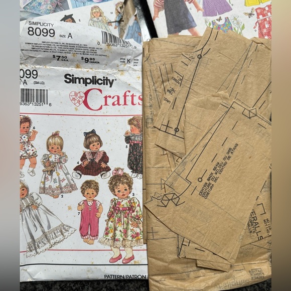 5 Sewing Craft Baby Doll Child Clothing Patterns Butterick Simplicity New & Used - Picture 10 of 12